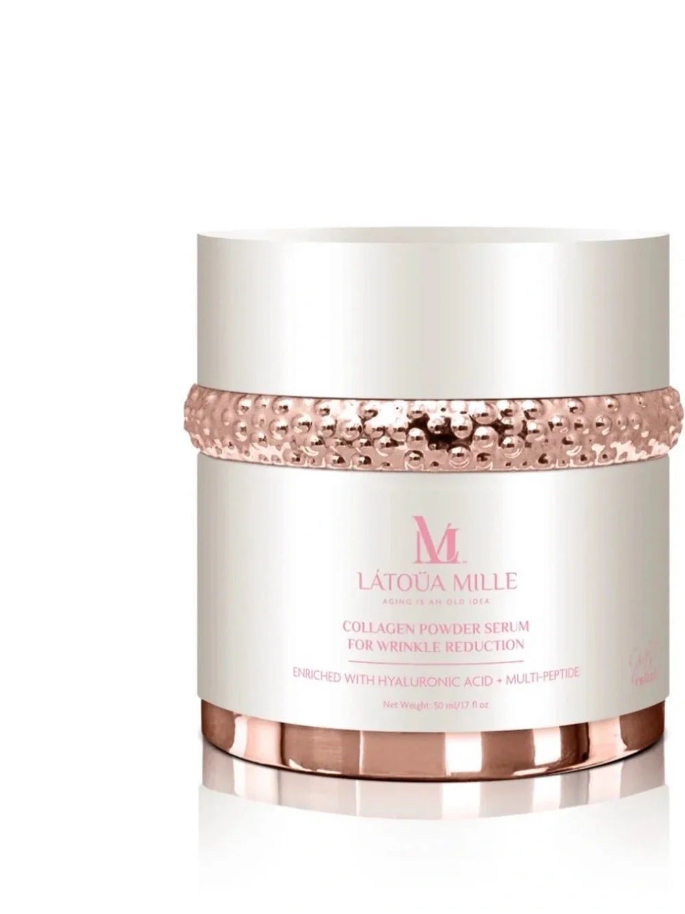 L'Atoua Mille Pink & Rose Gold Collagen Multi Peptide Powder Serum